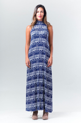 Amanda Maxi Dress - Navy Print - Reina Valentina