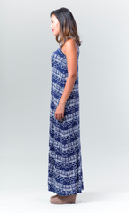 Amanda Maxi Dress - Navy Print - Reina Valentina