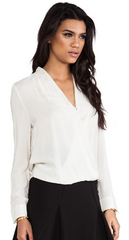 Ivory Wrap Blouse - Reina Valentina