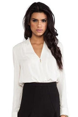 Ivory Wrap Blouse - Reina Valentina