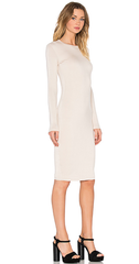 Long Sleeve Midi Dress -Cream - Reina Valentina