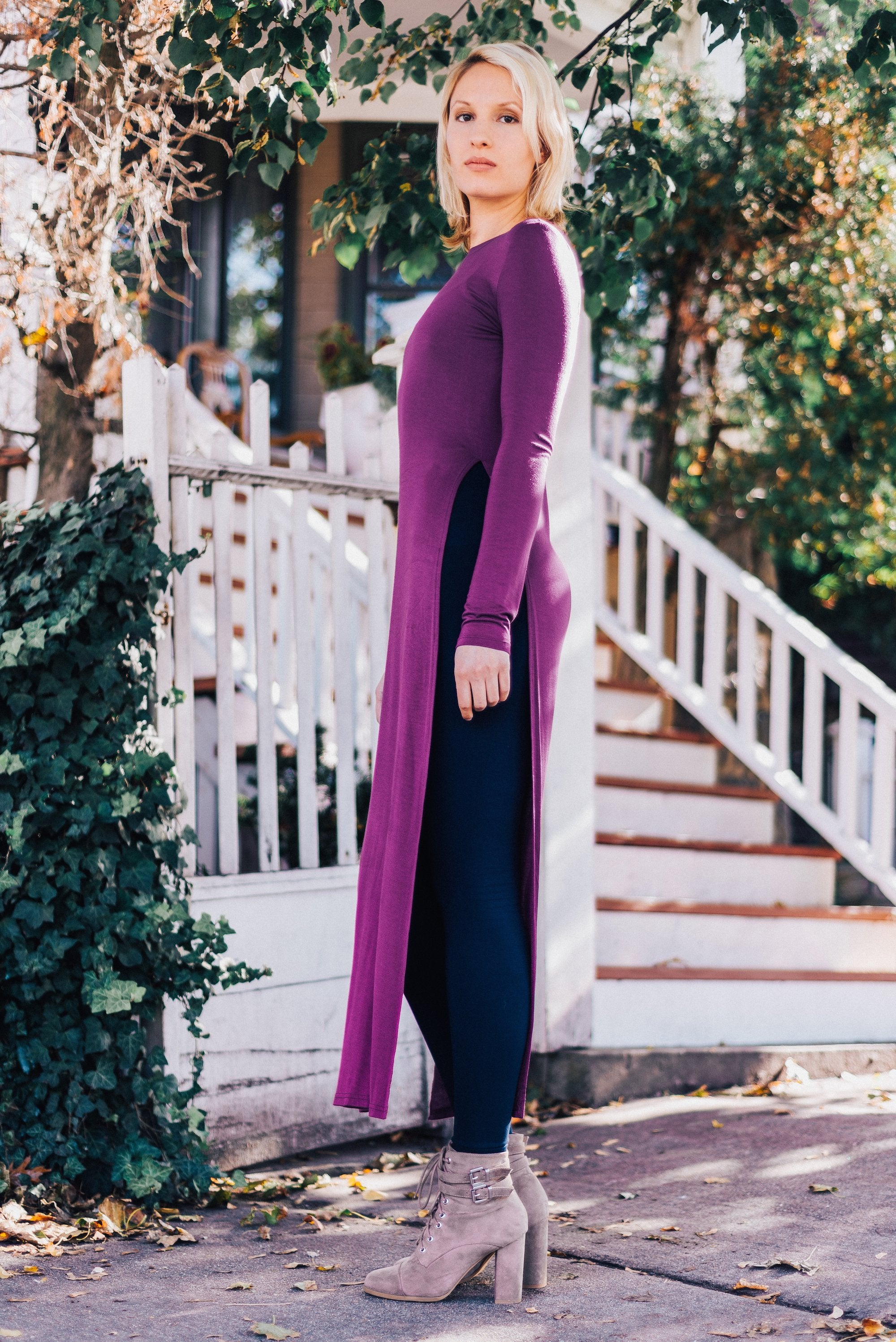 Bordeaux Long Sleeve Top - Reina Valentina