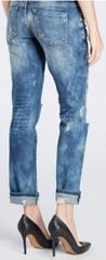 BOYFRIEND DISTRESSED SKINNY JEANS - Reina Valentina