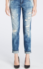 BOYFRIEND DISTRESSED SKINNY JEANS - Reina Valentina