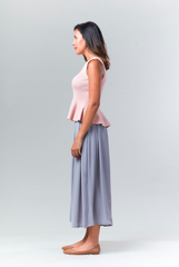 Chiffon Gaucho Pants - Grey - Reina Valentina