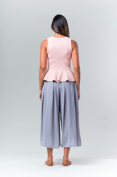 Chiffon Gaucho Pants - Grey - Reina Valentina