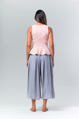 Chiffon Gaucho Pants - Grey - Reina Valentina