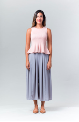 Chiffon Gaucho Pants - Grey - Reina Valentina