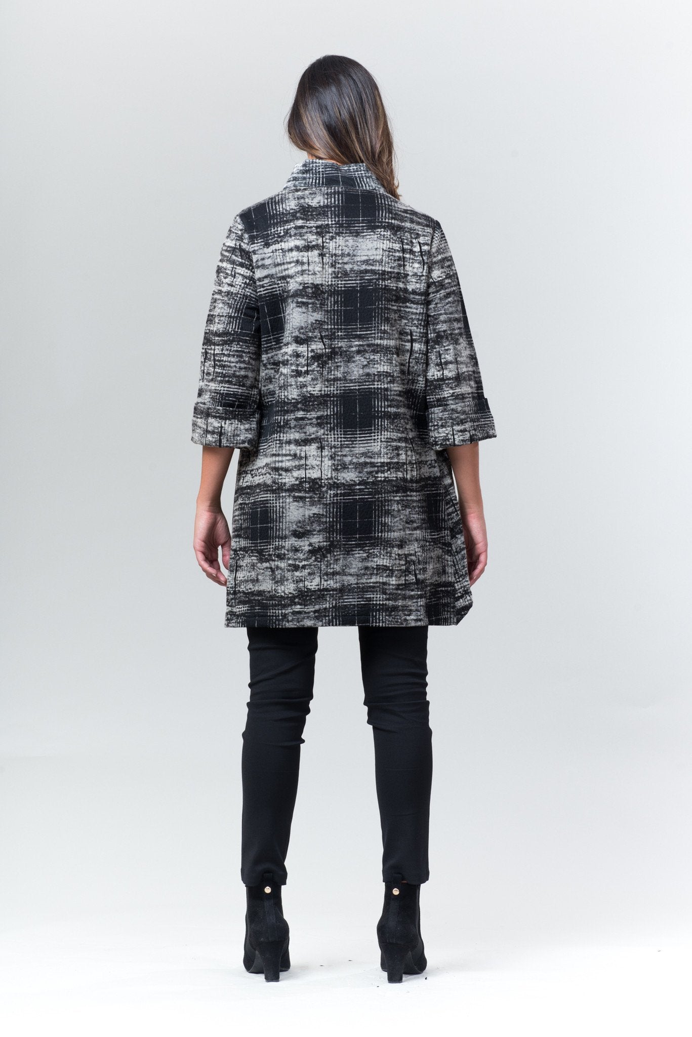 Stacey Jacket - Black & White Print - Reina Valentina