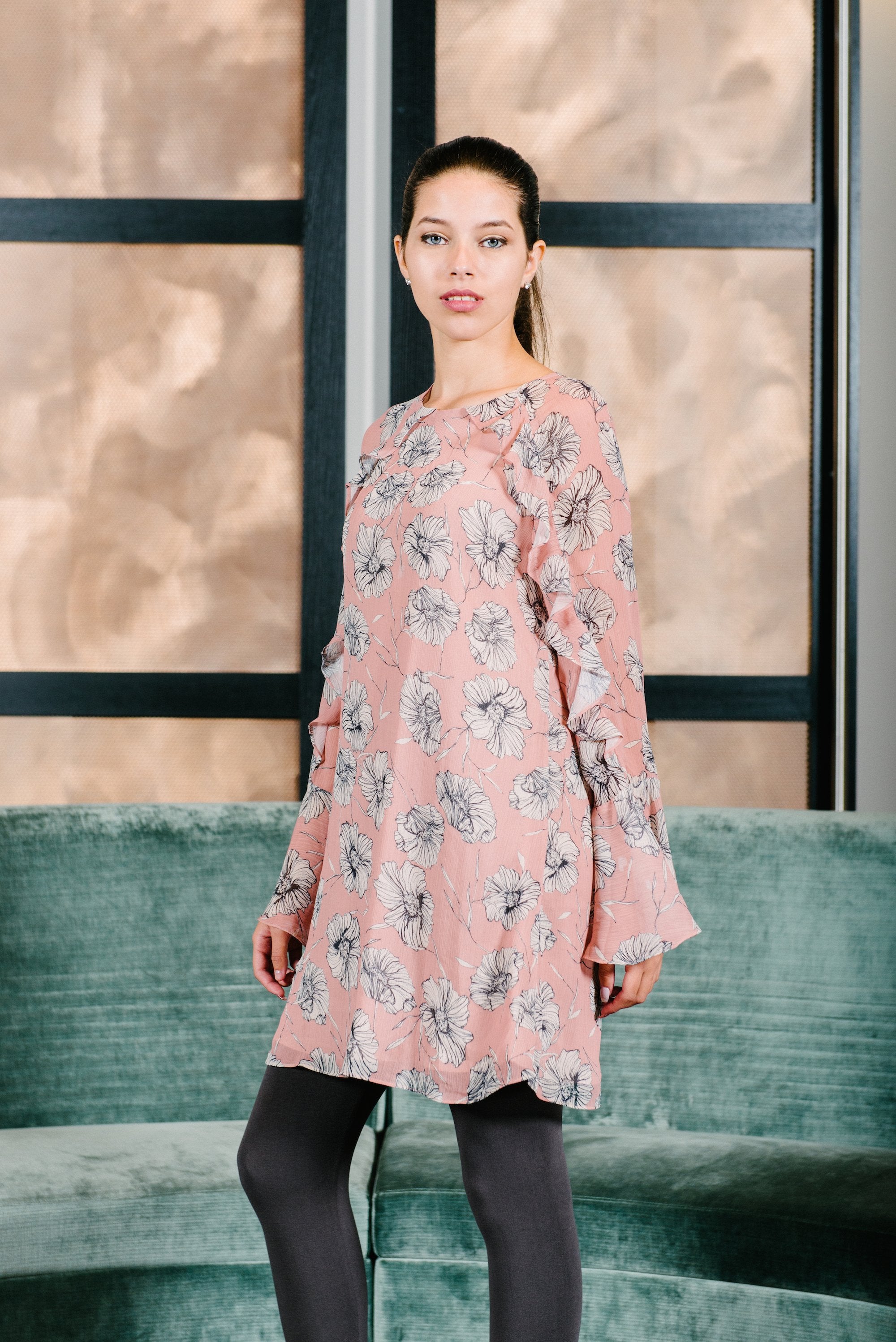 Dalia Ruffle Tunic Dress - Reina Valentina