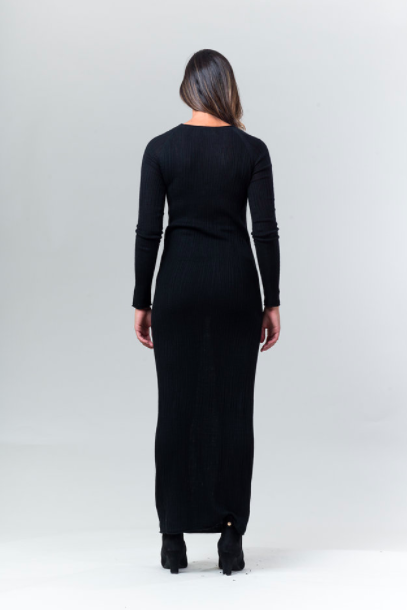 Elm Sweater Dress - Black - Reina Valentina