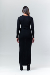 Elm Sweater Dress - Black - Reina Valentina