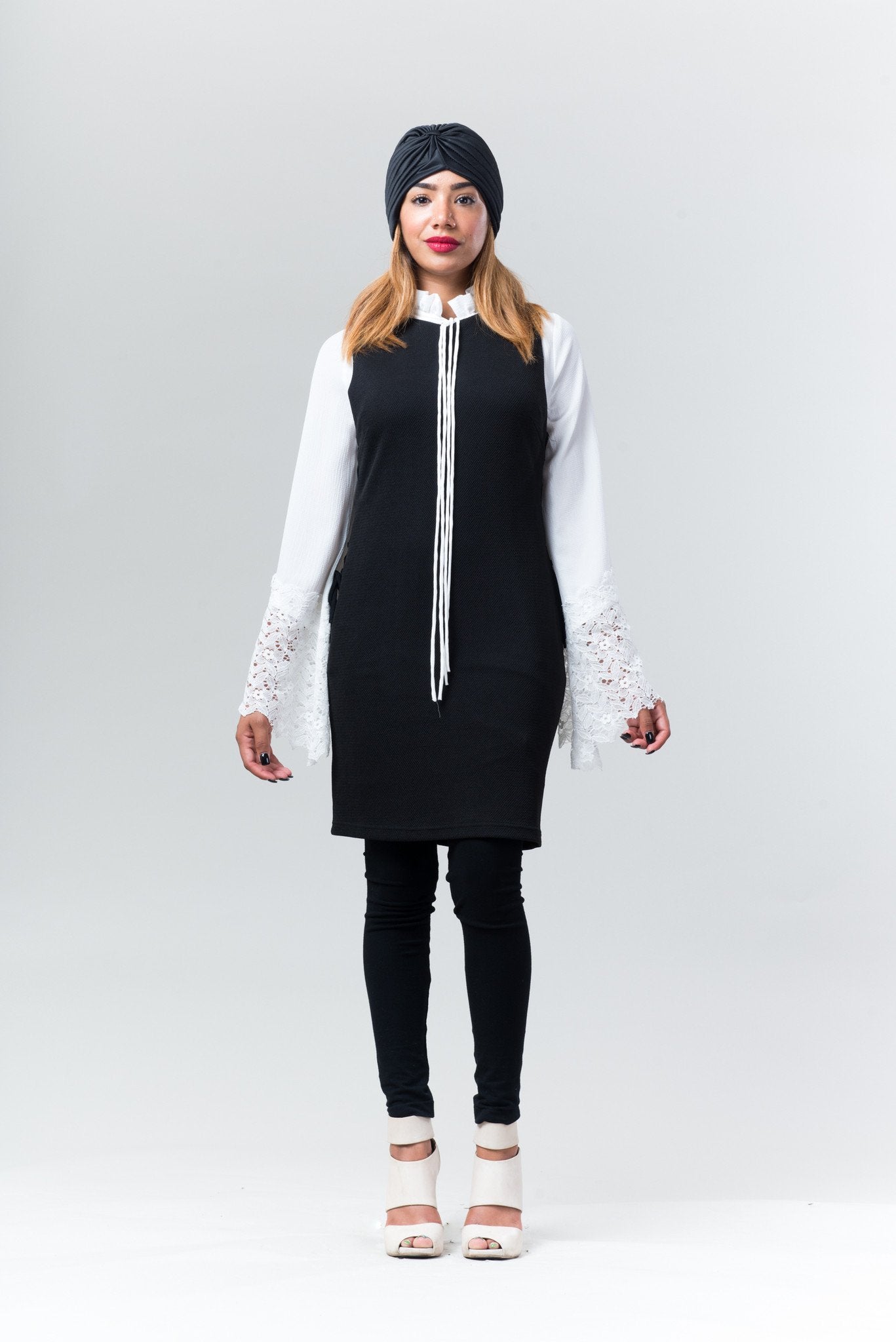 Esra Lace-up Tunic Dress - Reina Valentina