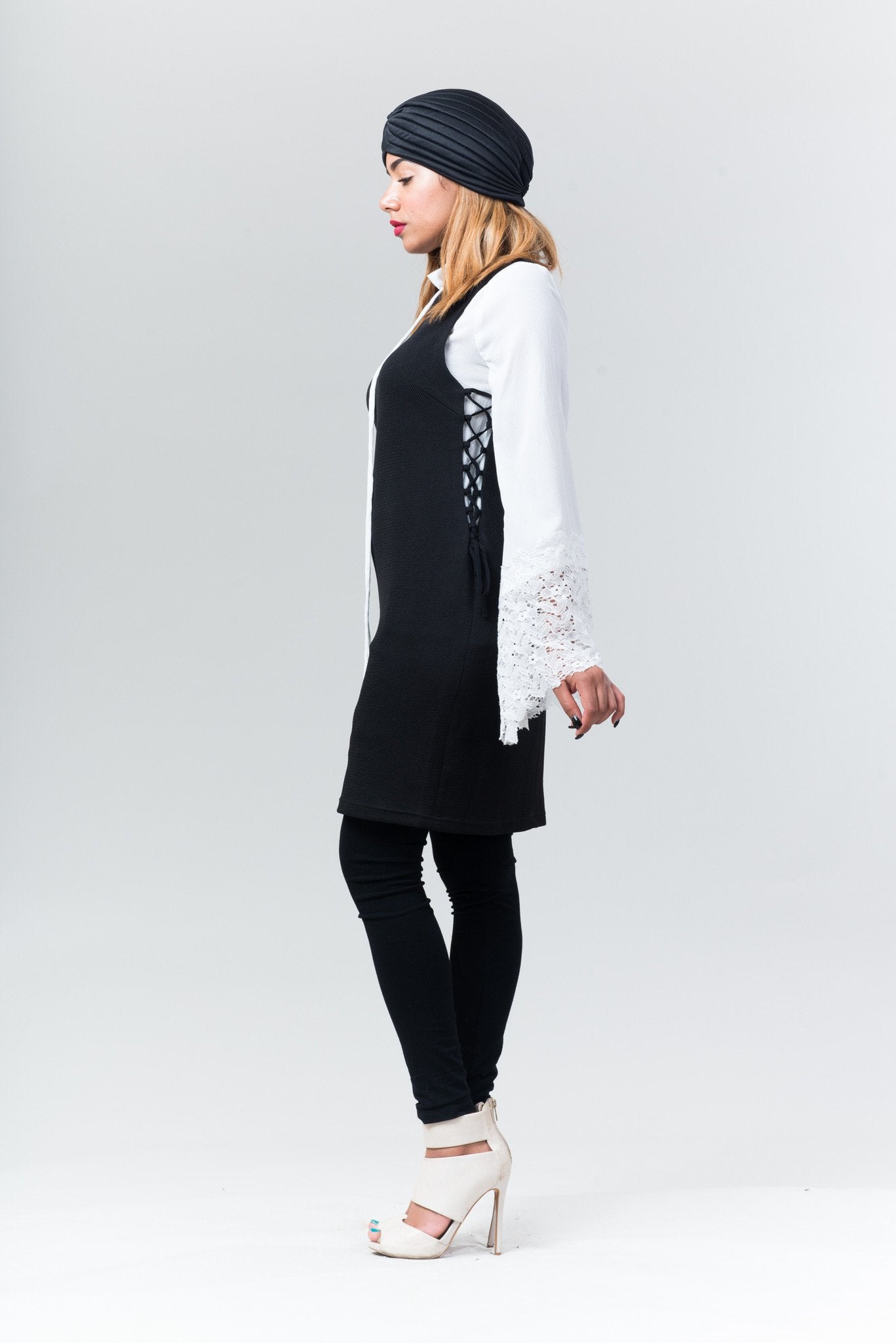 Esra Lace-up Tunic Dress - Reina Valentina