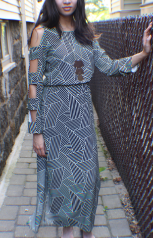 FLORENCE MAXI DRESS - BLACK & WHITE - Reina Valentina