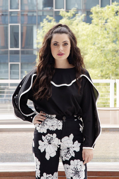 RE ORDER】CLARISSE PEARL BUTTON TOPS LONG NAVY - BIRTHDAY BASH