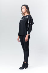 Wavelength Top w/ Pearl Buttons - Reina Valentina