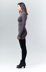 Mock Neck Seamless Slip - Grey - Reina Valentina