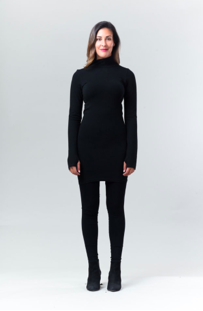 Mockneck Seamless Slip - Black - Reina Valentina