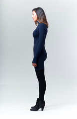 Mockneck Seamless Long Sleeve - Navy - Reina Valentina