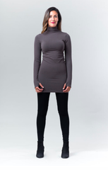 Mock Neck Seamless Slip - Grey - Reina Valentina