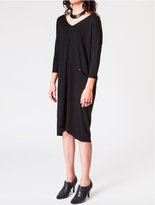 Raven Sweater Dress - Black - Reina Valentina