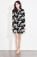 Mock Neck Floral Mini Dress - Reina Valentina