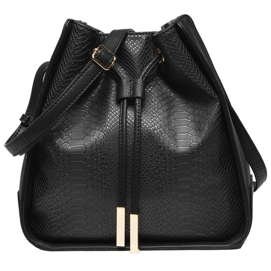 Alexandra Structured Bucket Bag - Black - Reina Valentina