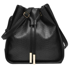 Alexandra Structured Bucket Bag - Black - Reina Valentina