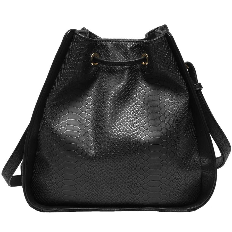 Alexandra Structured Bucket Bag - Black - Reina Valentina