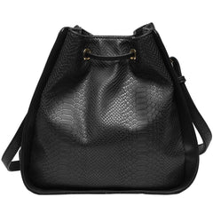 Alexandra Structured Bucket Bag - Black - Reina Valentina