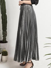 Silver Pleated Skirt - Reina Valentina
