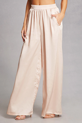 Zinnia Satin Wide Leg Pants - Reina Valentina
