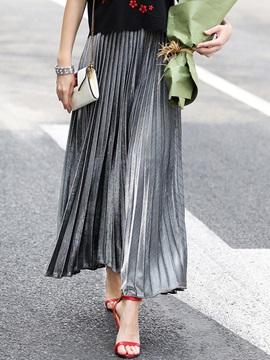 Silver Pleated Skirt - Reina Valentina