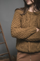 Olive Cable Knit Sweater - Reina Valentina