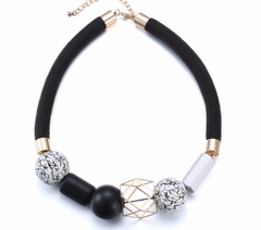 Black Rope Choker Necklace - Reina Valentina