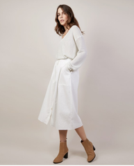 Textured White Skirt - Reina Valentina