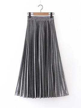 Silver Pleated Skirt – Reina Valentina
